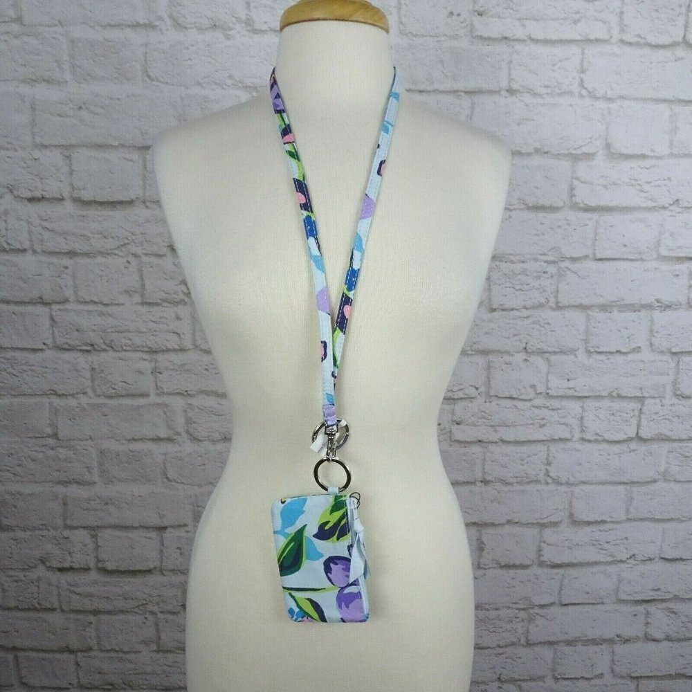 Vera Bradley Marian Floral Zip ID Card Case & Lanyard ID Holder 2-PC Boho NWT - Picture 4 of 12